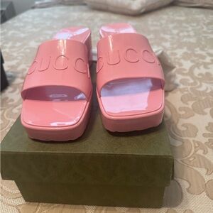 Gucci Pink Slide Sandals